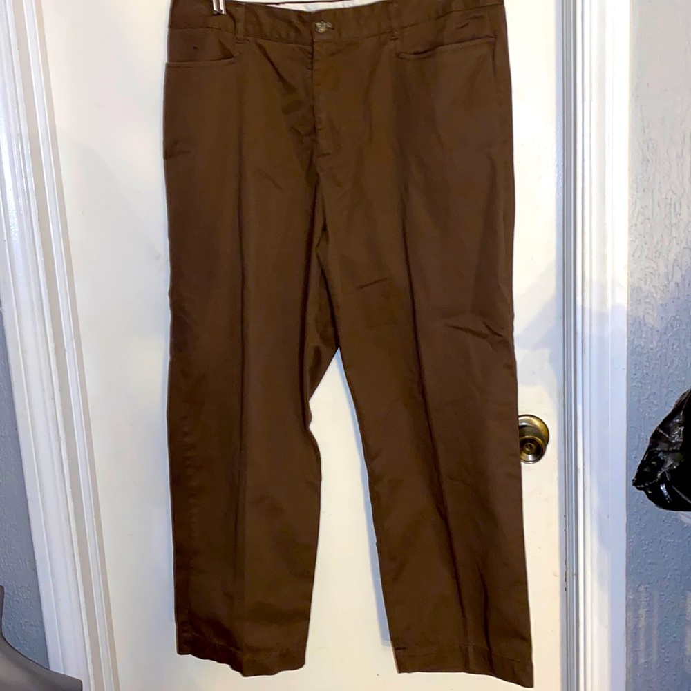 CHRISTOPHER & BANKS Size 16 100% Cotton Pants Brown Casual Pants High rise